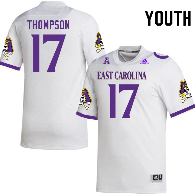 Youth #17 Shaikh Thompson ECU Pirates College Football Jerseys Stitched-White